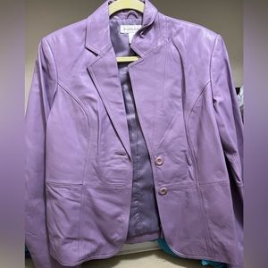 Preston and York lilac leather jacket genuine lamb skin